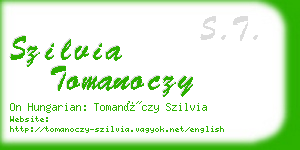 szilvia tomanoczy business card